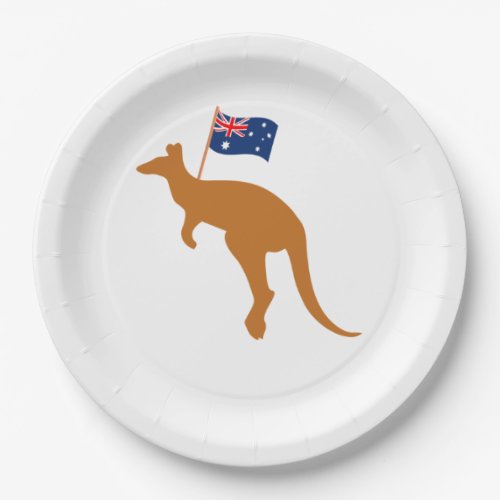 kangaroo australia flag paper plates