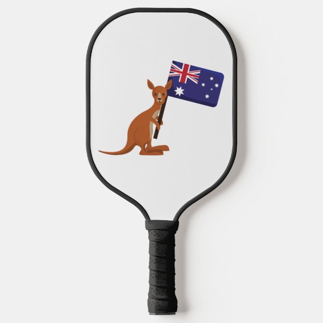 kangaroo australia flag pickleball paddle (Front)