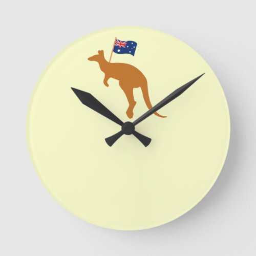 kangaroo australia flag round clock