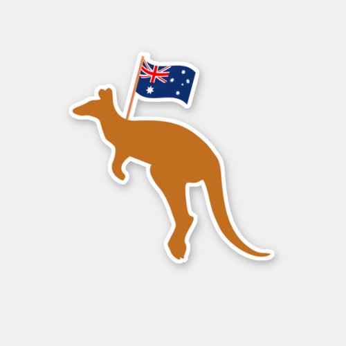 kangaroo australia flag sticker