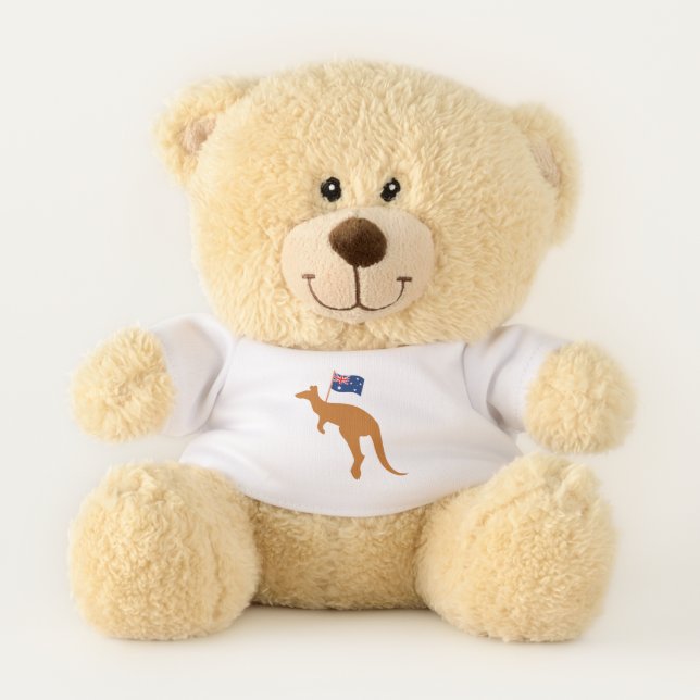 kangaroo australia flag teddy bear (Front)