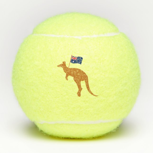 kangaroo australia flag tennis balls (Front)