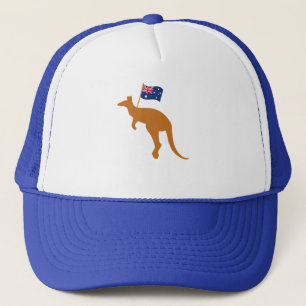 kangaroo australia flag trucker hat
