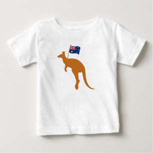 kangaroo australia flag white baby T-Shirt