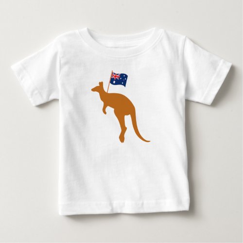 kangaroo australia flag white baby T_Shirt