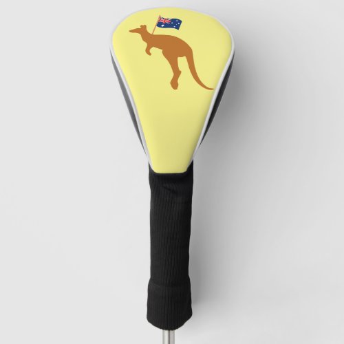 kangaroo australia flag yellow golf head cover