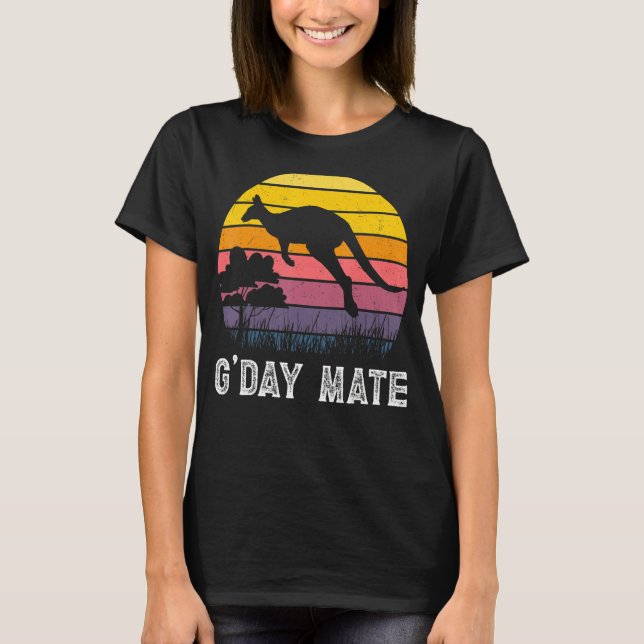 Kangaroo Australia G'Day Mate Australia Symbol Wom T-Shirt (Front)