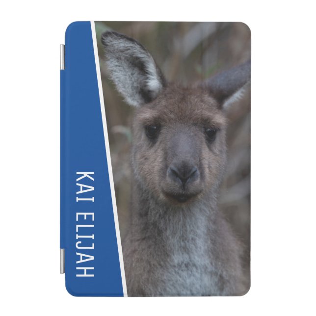 Kangaroo Australia Portrait Photo, Blue Boys iPad Mini Cover (Front)