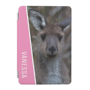 Kangaroo Australia Portrait Photo, Pink Girls iPad Mini Cover