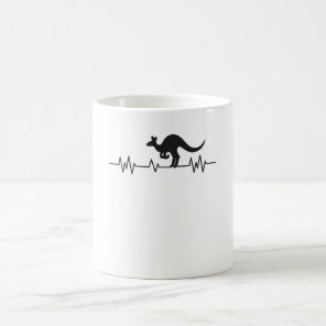Kangaroo Australia Pulse Heartbeat Australian Fun Coffee Mug
