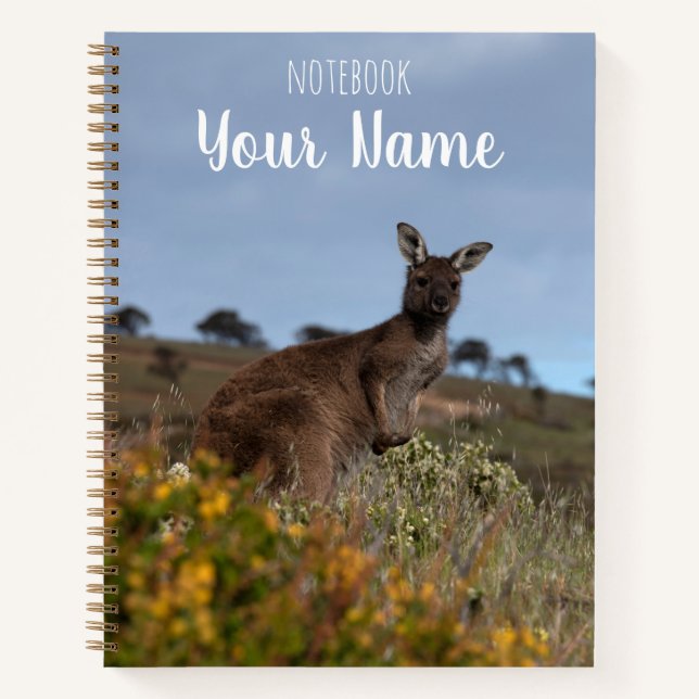 Kangaroo Australia Spring Flowers Double sided Notebook (Front)
