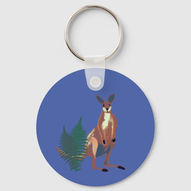 Kangaroo, Australian Animals  Keychain (Front)