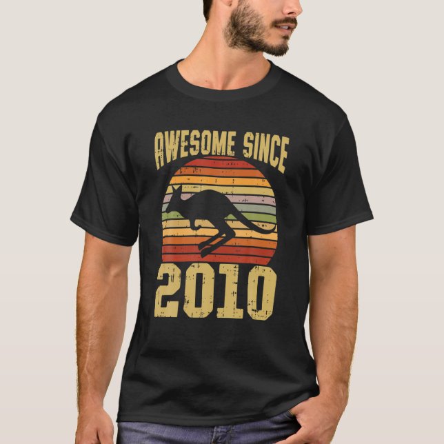 Kangaroo Awesome Since 2010 12Th Birthday 12 Years T-Shirt (Front)