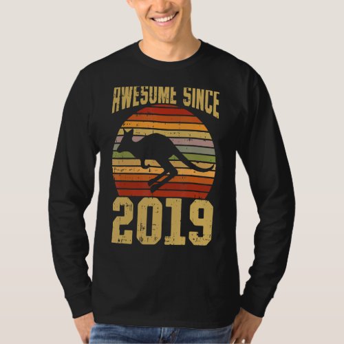 Kangaroo Awesome Since 2019 3rd Birthday 3 Years O T_Shirt