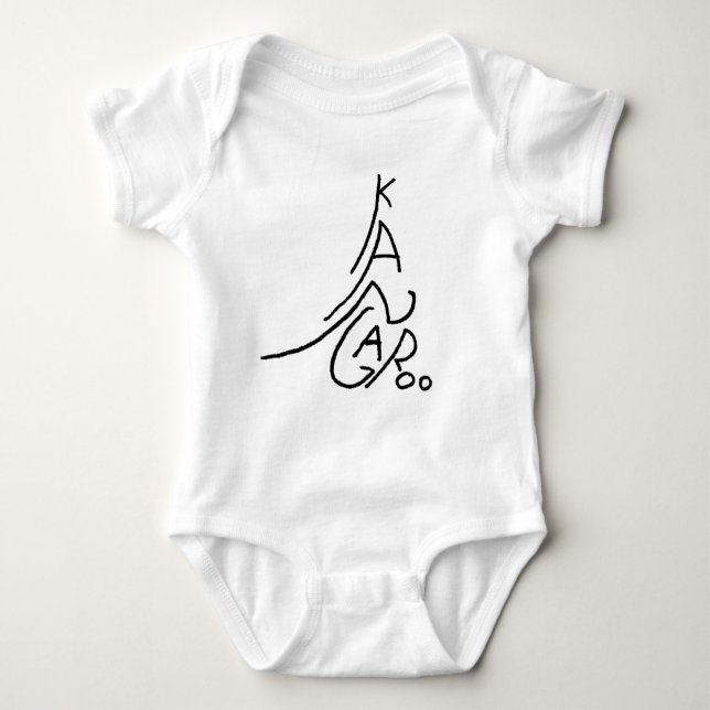 Kangaroo Baby Blue Onsie Baby Bodysuit (Front)