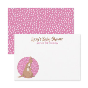 Kangaroo Baby Girl Shower Pink Invitation