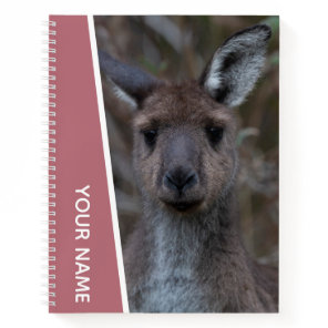 Kangaroo Baby Joey Portrait Australia, Rose Gold Notebook