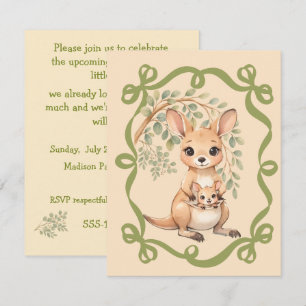 Kangaroo Baby Shower Digital Download Invitations