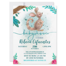 Kangaroo Baby Shower Invitation