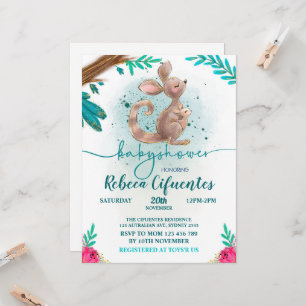 Kangaroo Baby Shower Invitation