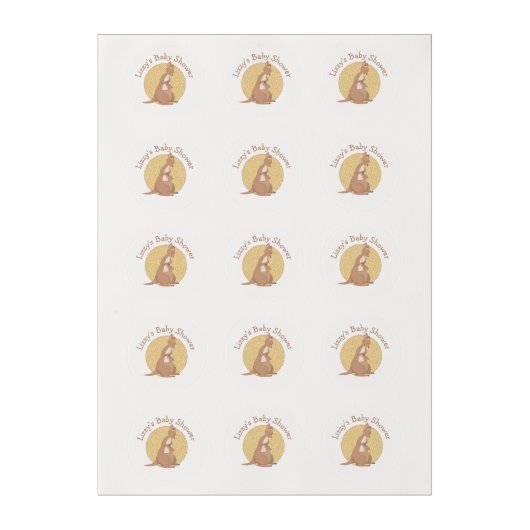 Kangaroo Baby Shower Neutral Yellow and Tan Edible Frosting Rounds (Sheet)