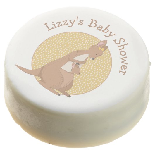 Kangaroo Baby Shower Yellow Gender Neutral Chocolate Covered Oreo (Angled)