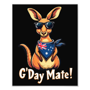 Kangaroo Bandana Australian Flag Celebrate Aussie Photo Print