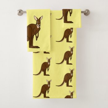 Kangaroo Bath Towel Set by PugWiggles at Zazzle
