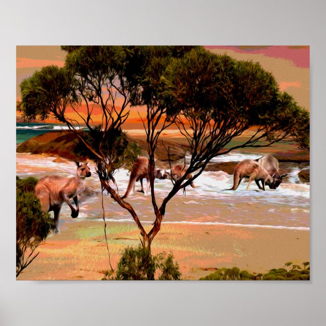 Kangaroo Beach Oil Paint, Poster (Front)