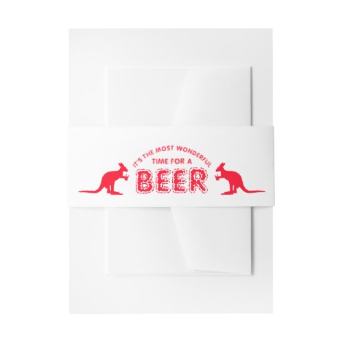 Kangaroo Beer Australian Christmas Invitation Belly Band