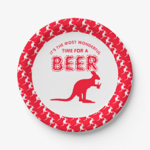 Kangaroo Beer, Australian Christmas Party Paper Plates