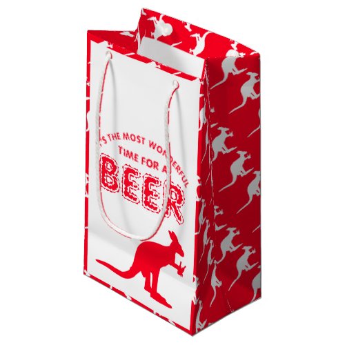 Kangaroo Beer Australian Christmas Party Small Gift Bag