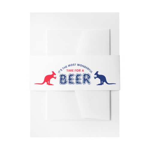 Kangaroo Beer Australian Flag Christmas Invitation Belly Band