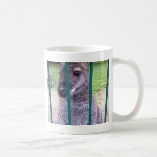 Kangaroo behind bars coffee mug