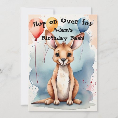 Kangaroo Birthday Bash Invitation