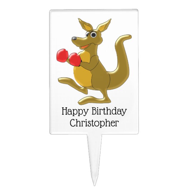 Kangaroo Birthday Cake Topper (Front)
