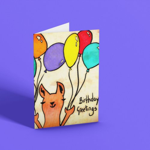 Kangaroo birthday card