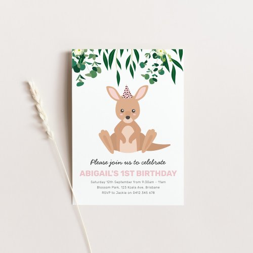 Kangaroo Birthday Party Invitation