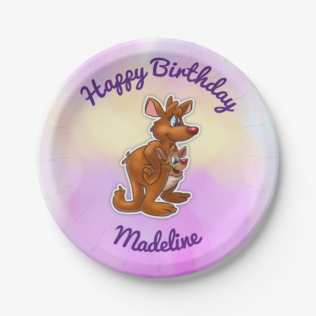 kangaroo birthday plates (Front)