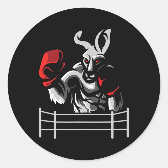 Kangaroo - Boxing Kickboxer Boxer Kickboxing Fan  Classic Round Sticker (Front)