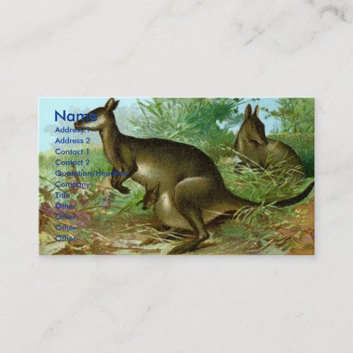 Customizable Kangaroo Business Card