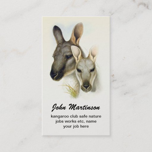 Customizable kangaroo business card