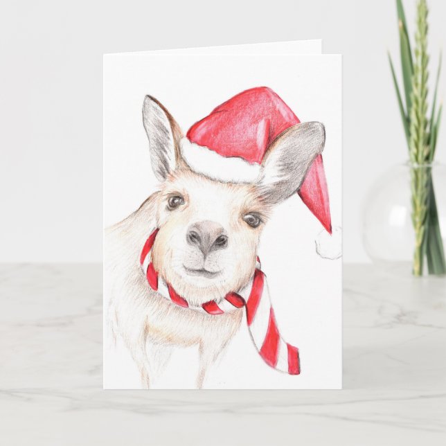 Kangaroo Christmas Card (Front)