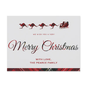 Kangaroo Christmas Cards, Santas Sleigh Australian Postcard