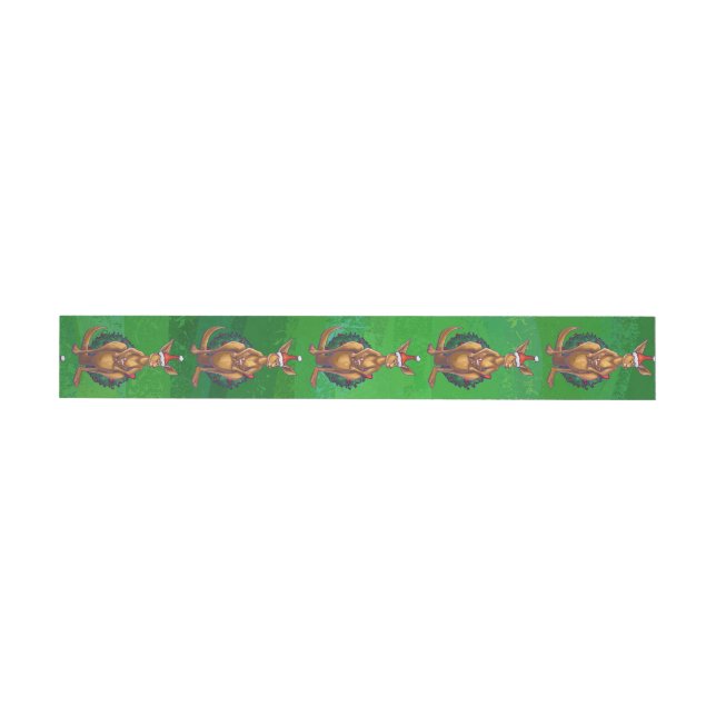 Kangaroo Christmas on Painted Green Back Wrap Around Address Label (Individual)