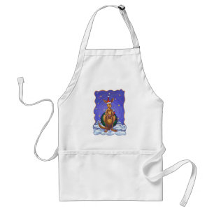 Kangaroo Christmas Starry Night Adult Apron