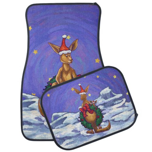 Kangaroo Christmas Starry Night Car Mat