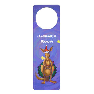 Kangaroo Christmas Starry Night Door Hanger