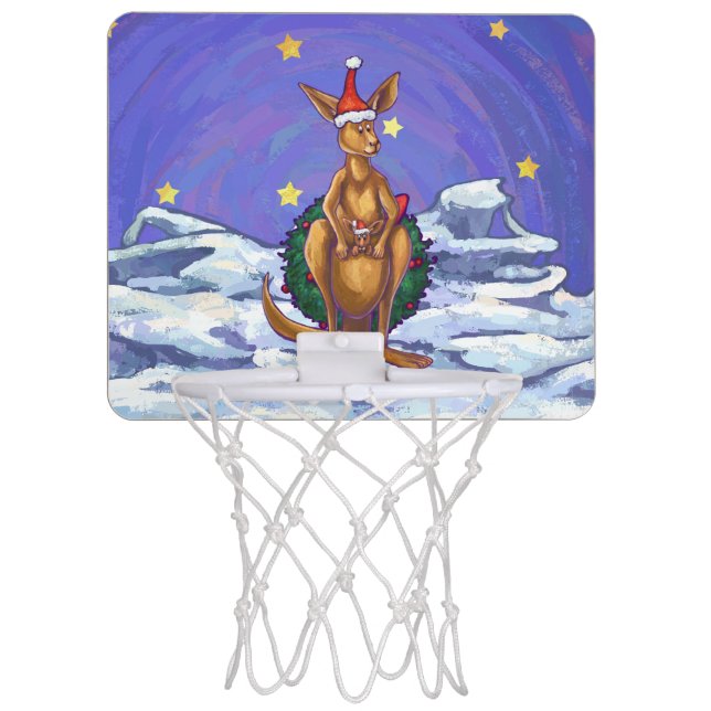 Kangaroo Christmas Starry Night Mini Basketball Hoop (Front)