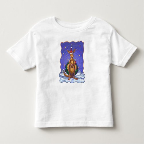 Kangaroo Christmas Starry Night Toddler T_shirt